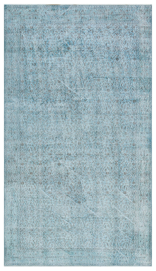 Atina Blue Vintage Wool Handmade Area Rug 5'5" x 9'5"