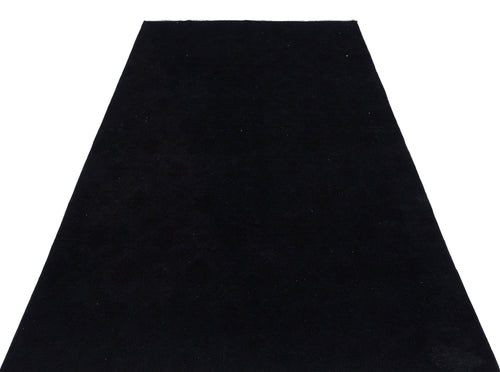 Atina Black Vintage Wool Handmade Area Rug 4'9" x 7'10"