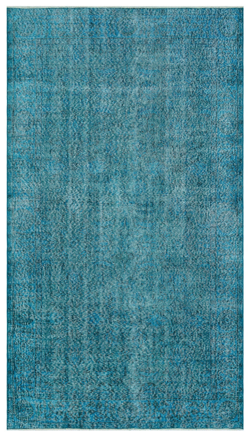 Atina Turquoise Vintage Wool Handmade Area Rug 4'9" x 8'6"
