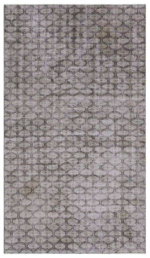 Atina Grey Vintage Wool Handmade Area Rug 4'11" x 8'6"