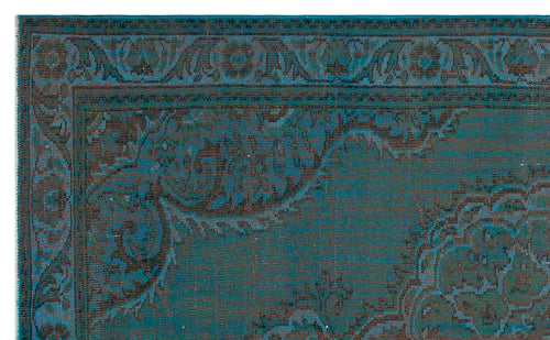 Atina Turquoise Vintage Wool Handmade Area Rug 5'10" x 9'8"