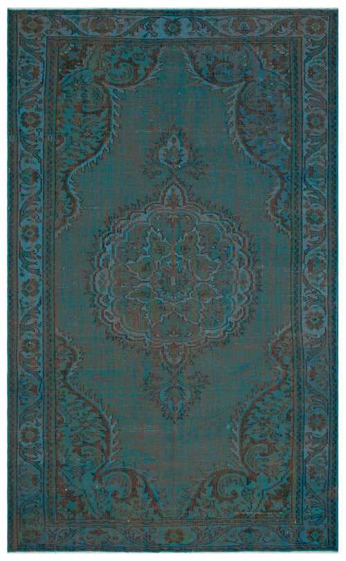 Atina Turquoise Vintage Wool Handmade Area Rug 5'10" x 9'8"