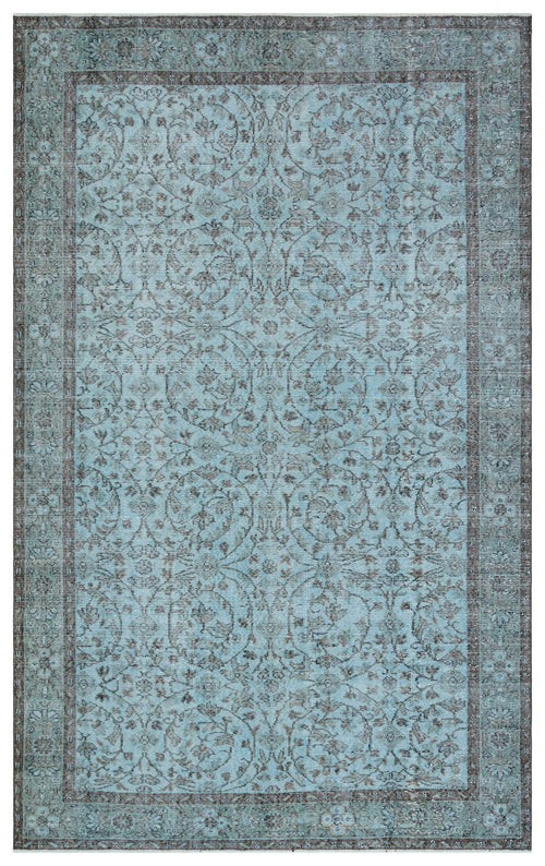 Atina Blue Vintage Wool Handmade Area Rug 6'2" x 9'8"