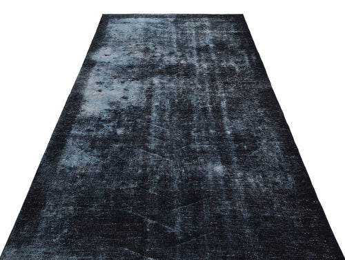 Atina Black Vintage Wool Handmade Area Rug 4'6" x 9'9"