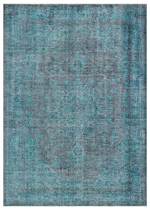 Atina Turquoise Vintage Wool Handmade Area Rug 7'2" x 10'0"