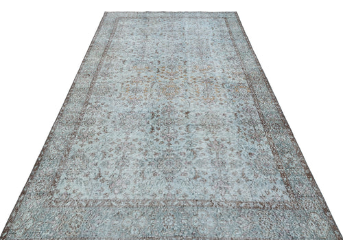 Atina Blue Vintage Wool Handmade Area Rug 5'11" x 9'5"