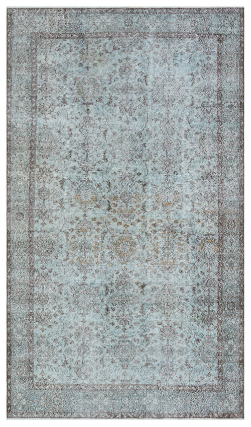 Atina Blue Vintage Wool Handmade Area Rug 5'11" x 9'5"