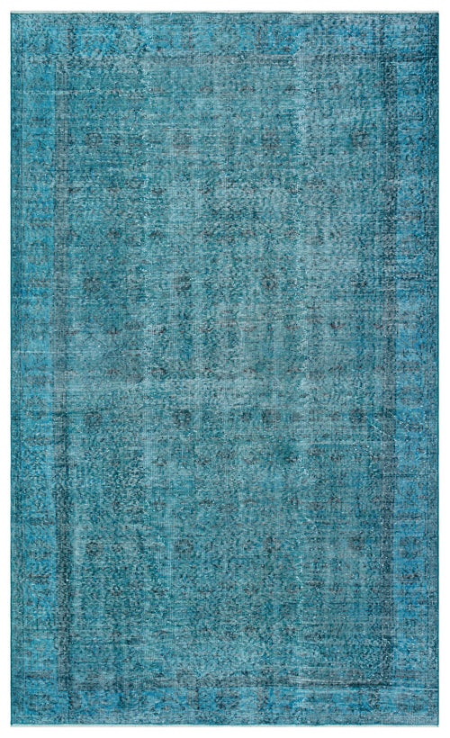 Atina Turquoise Vintage Wool Handmade Area Rug 5'6" x 9'1"