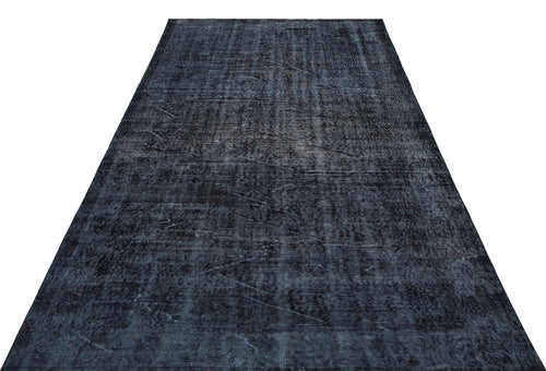 Atina Black Vintage Wool Handmade Area Rug 5'7" x 10'2"