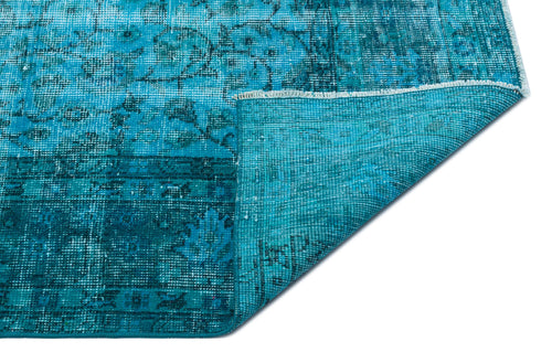 Atina Turquoise Vintage Wool Handmade Area Rug 6'10" x 9'6"