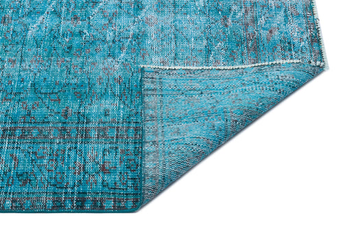 Atina Turquoise Vintage Wool Handmade Area Rug 5'11" x 9'7"