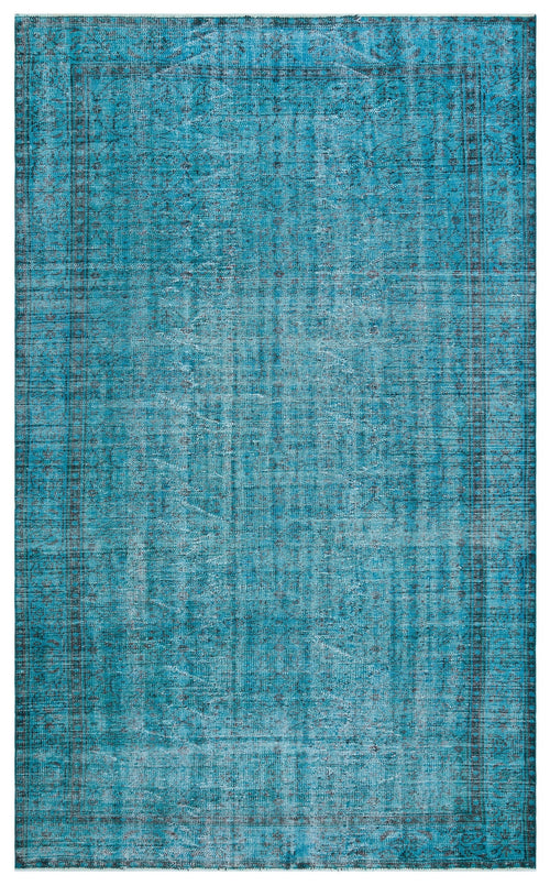 Atina Turquoise Vintage Wool Handmade Area Rug 5'11" x 9'7"