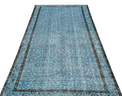 Atina Turquoise Vintage Wool Handmade Area Rug 4'8" x 8'6"