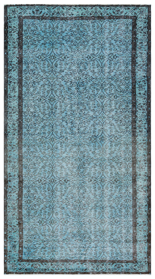 Atina Turquoise Vintage Wool Handmade Area Rug 4'8" x 8'6"