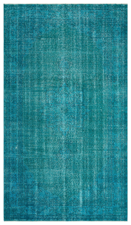 Atina Turquoise Vintage Wool Handmade Area Rug 5'1" x 8'6"