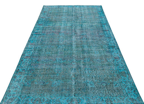 Atina Turquoise Vintage Wool Handmade Area Rug 5'3" x 9'1"