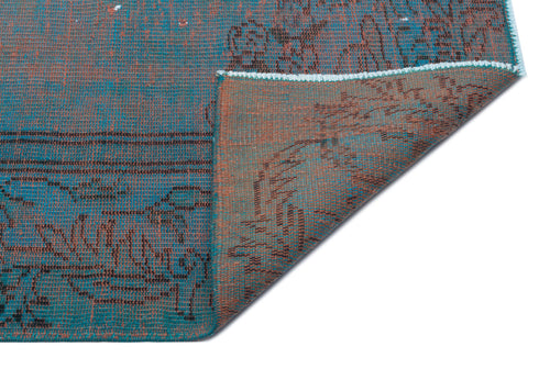 Atina Turquoise Vintage Wool Handmade Area Rug 4'9" x 10'0"