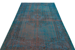 Atina Turquoise Vintage Wool Handmade Area Rug 4'9" x 10'0"
