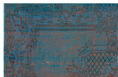 Atina Turquoise Vintage Wool Handmade Area Rug 4'9" x 10'0"