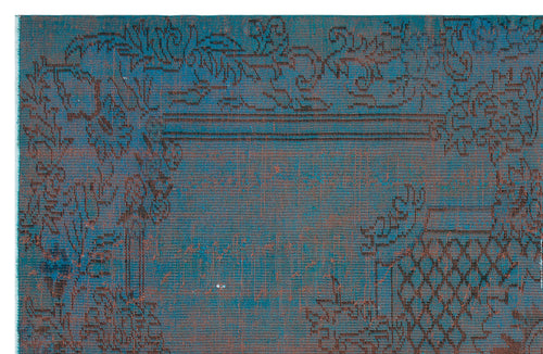 Atina Turquoise Vintage Wool Handmade Area Rug 4'9" x 10'0"