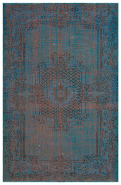 Atina Turquoise Vintage Wool Handmade Area Rug 4'9" x 10'0"