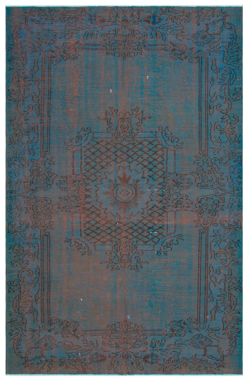 Atina Turquoise Vintage Wool Handmade Area Rug 4'9" x 10'0"