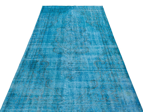 Atina Turquoise Vintage Wool Handmade Area Rug 4'9" x 8'11"
