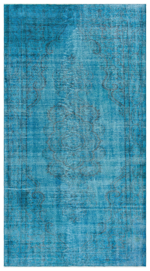 Atina Turquoise Vintage Wool Handmade Area Rug 4'9" x 8'11"