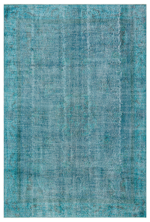 Atina Turquoise Vintage Wool Handmade Area Rug 6'11" x 10'2"