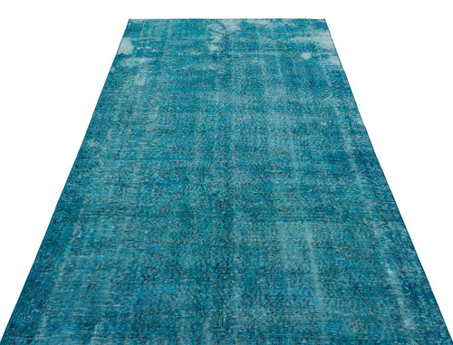 Atina Turquoise Vintage Wool Handmade Area Rug 4'11" x 8'6"