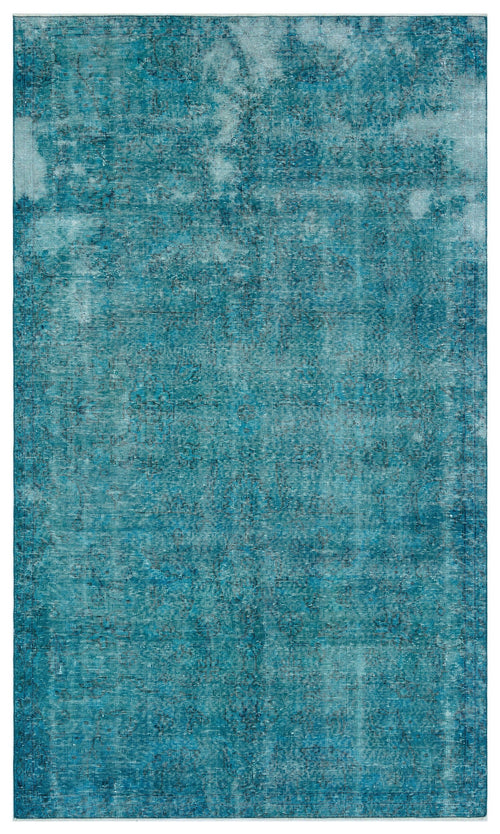 Atina Turquoise Vintage Wool Handmade Area Rug 4'11" x 8'6"