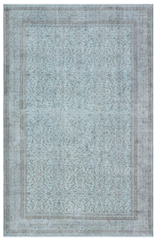 Atina Blue Vintage Wool Handmade Area Rug 5'5" x 8'6"
