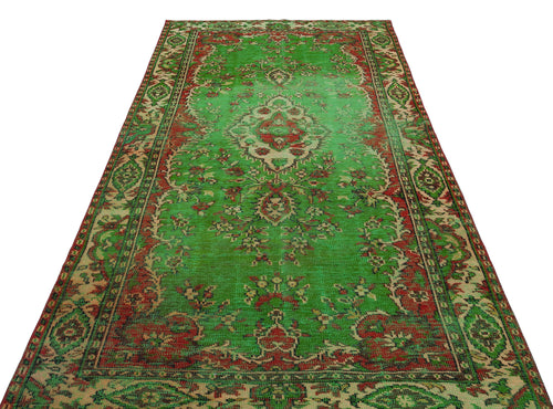 Atina Green Vintage Wool Handmade Area Rug 5'2" x 9'4"