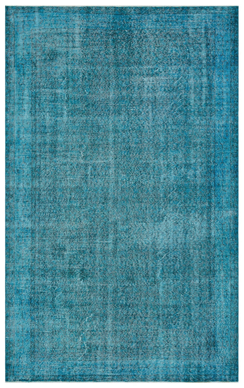 Atina Turquoise Vintage Wool Handmade Area Rug 6'4" x 10'1"