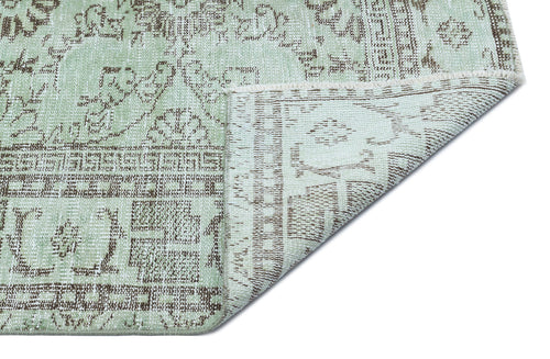 Atina Green Vintage Wool Handmade Area Rug 5'6" x 9'11"