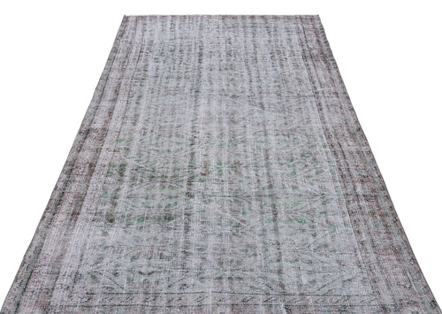 Atina Grey Vintage Wool Handmade Area Rug 5'3" x 8'8"