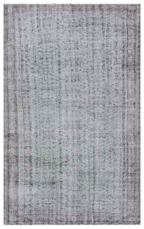 Atina Grey Vintage Wool Handmade Area Rug 5'3" x 8'8"