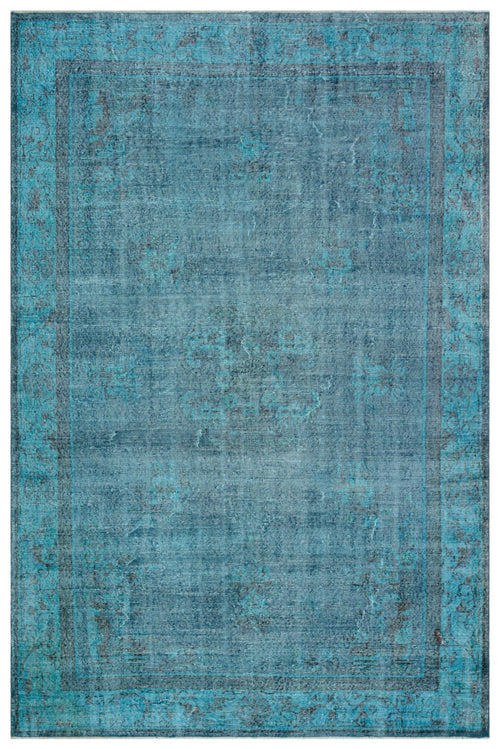 Atina Turquoise Vintage Wool Handmade Area Rug 7'1" x 10'10"