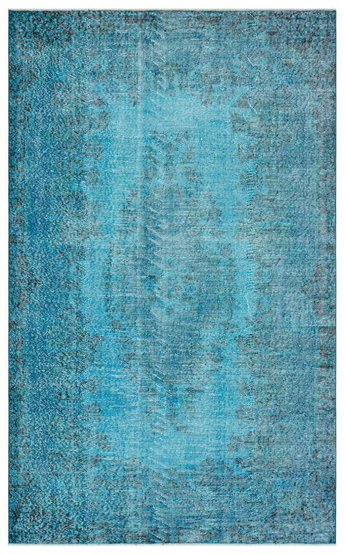 Atina Turquoise Vintage Wool Handmade Area Rug 5'7" x 8'10"