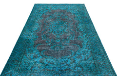 Atina Turquoise Vintage Wool Handmade Area Rug 5'9" x 8'6"
