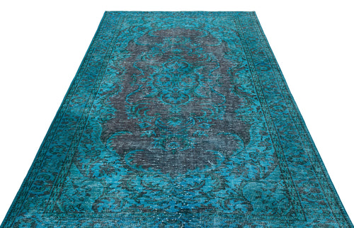 Atina Turquoise Vintage Wool Handmade Area Rug 5'9" x 8'6"