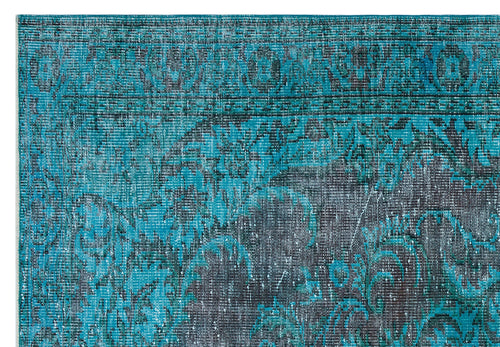 Atina Turquoise Vintage Wool Handmade Area Rug 5'9" x 8'6"