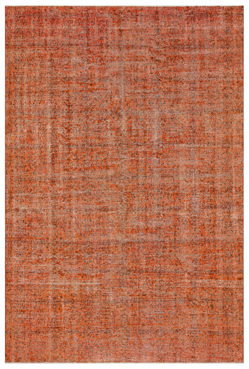 Atina Orange Vintage Wool Handmade Area Rug 7'0" x 10'6"