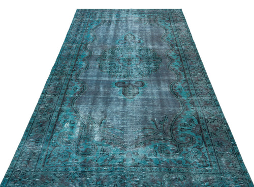 Atina Turquoise Vintage Wool Handmade Area Rug 5'0" x 9'3"