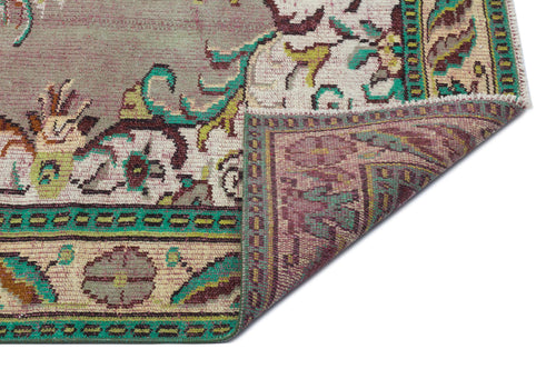 Atina Green Vintage Wool Handmade Area Rug 5'1" x 9'1"