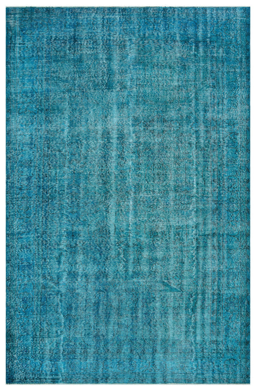 Atina Turquoise Vintage Wool Handmade Area Rug 6'4" x 9'11"