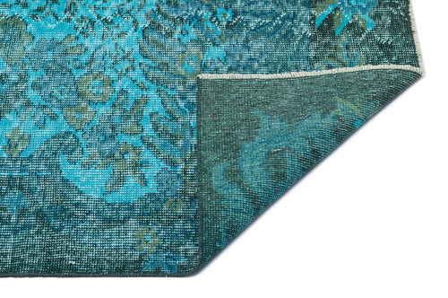 Atina Turquoise Vintage Wool Handmade Area Rug 5'9" x 9'6"