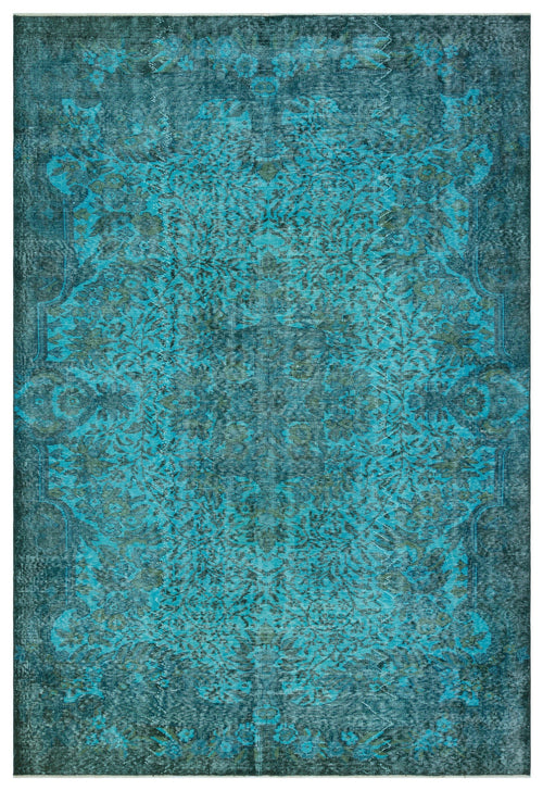 Atina Turquoise Vintage Wool Handmade Area Rug 5'9" x 9'6"