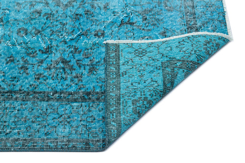 Atina Turquoise Vintage Wool Handmade Area Rug 5'5" x 9'1"
