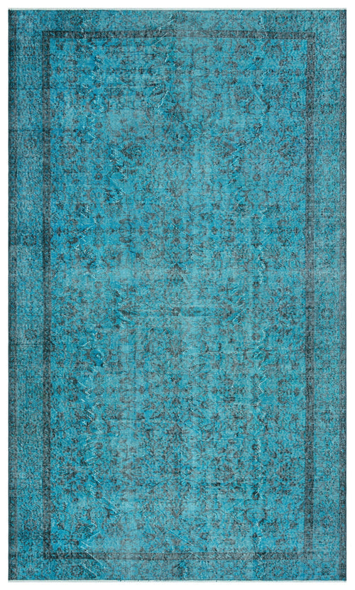 Atina Turquoise Vintage Wool Handmade Area Rug 5'5" x 9'1"